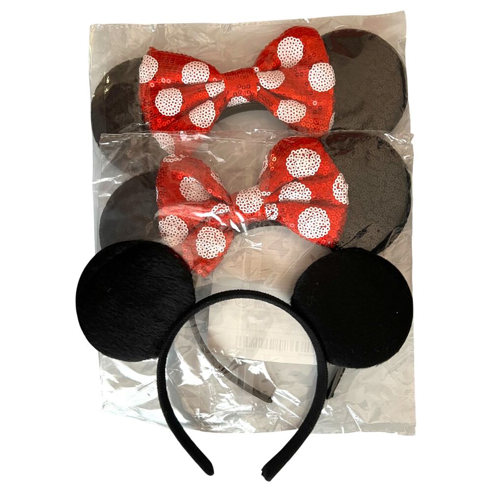 Lot 3 Disney Minnie/Mickey Mouse Headband, Kids Size